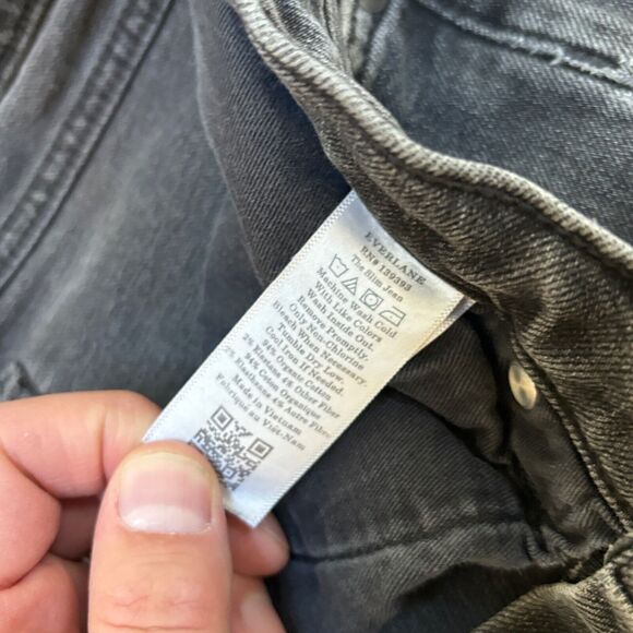 EVERLANE Jeans Mens 32 x 30 Faded Black The Slim Jean Stretch - Picture 9 of 12